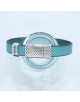 BRACELET EN CUIR BLEU 10 MM FERMOIR DESIGN BASTIEN