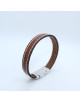 BRACELET EN CUIR CAMEL FERMOIR DESIGN ARSEN