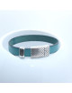 BRACELET EN CUIR BLEU 10 MM FERMOIR DESIGN BASTIEN