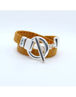 BRACELET FERMOIR T CUIR EFFET CROCO ANDREA