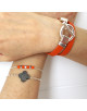 BRACELET ARGENT PERLES ORANGE ET BLANCHE VANIA