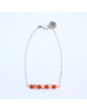 BRACELET ARGENT PERLES ORANGE ET BLANCHE VANIA