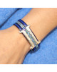 BRACELET CUIR BLEU NUIT ALYA