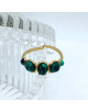 BAGUE DOREE MALACHITE ROSY